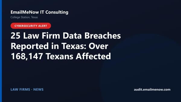 Law firm email security and breach watch — Texas and Brazos Valley context