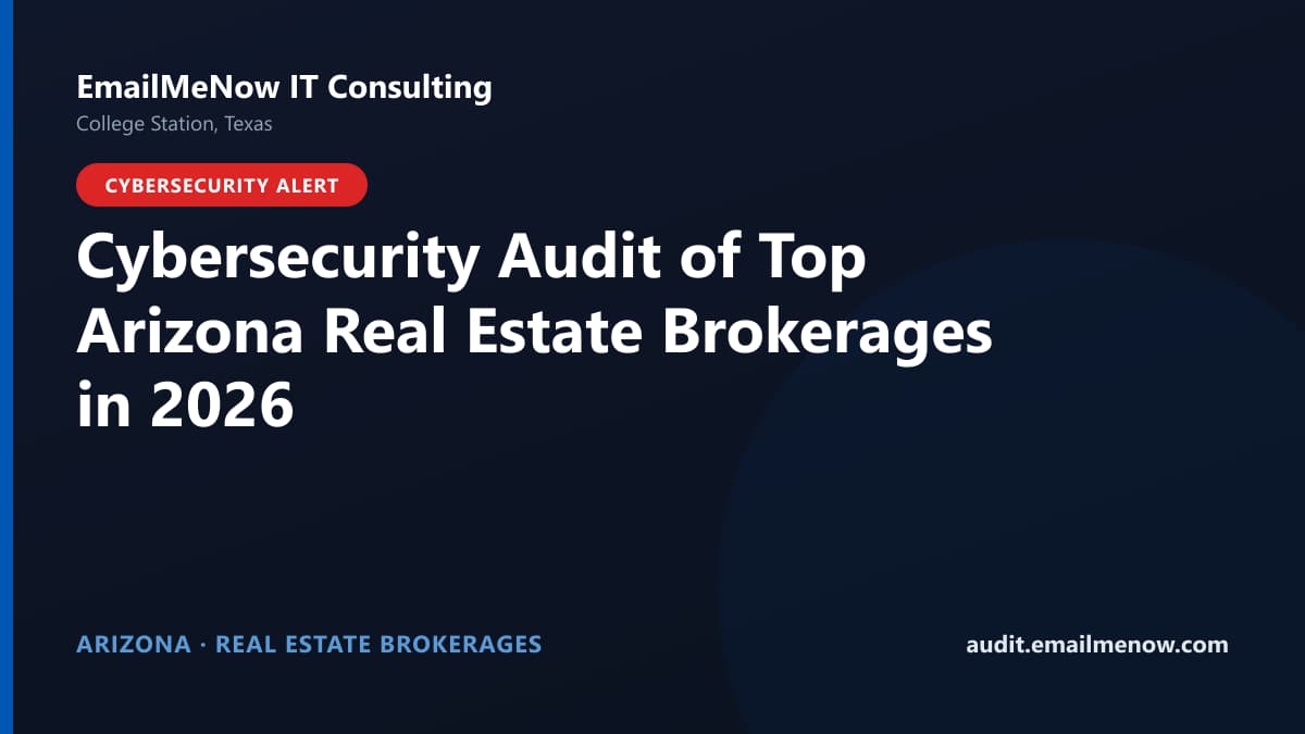 Digital audit dashboard with a Arizona state map showing cybersecurity scores of major Arizona real estate brokerages