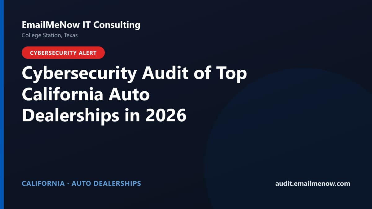 Digital audit dashboard with a California state map showing cybersecurity scores of major California auto dealerships