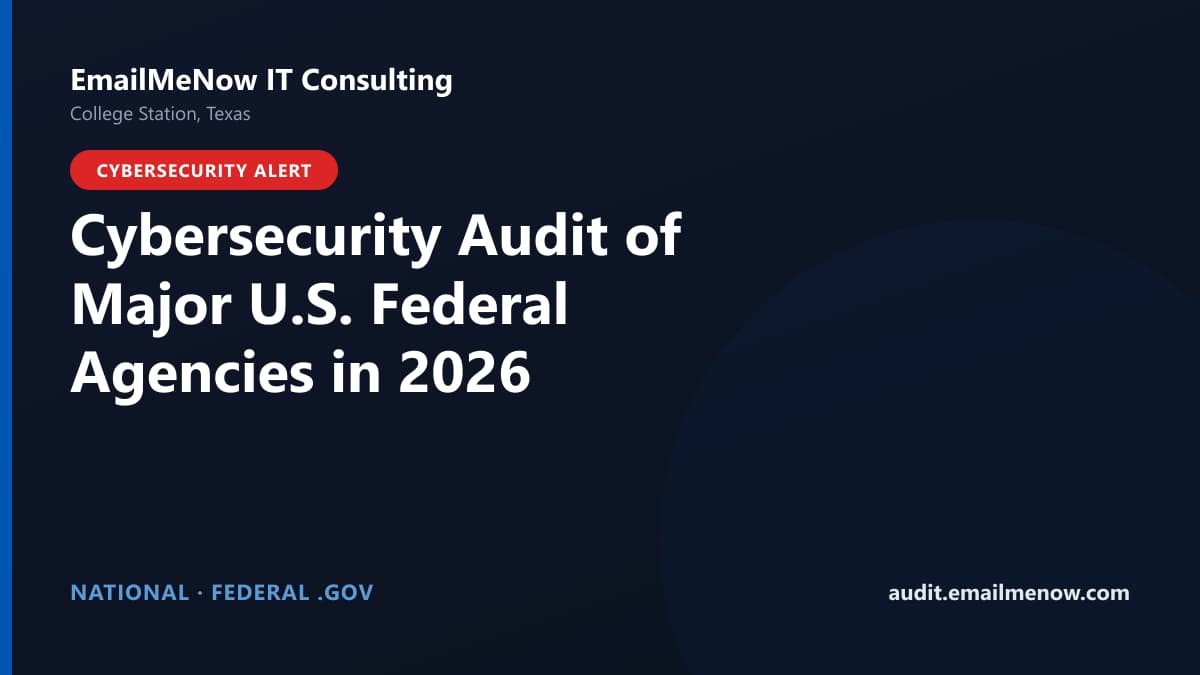 Digital audit dashboard with a United States map showing cybersecurity scores of federal agencies