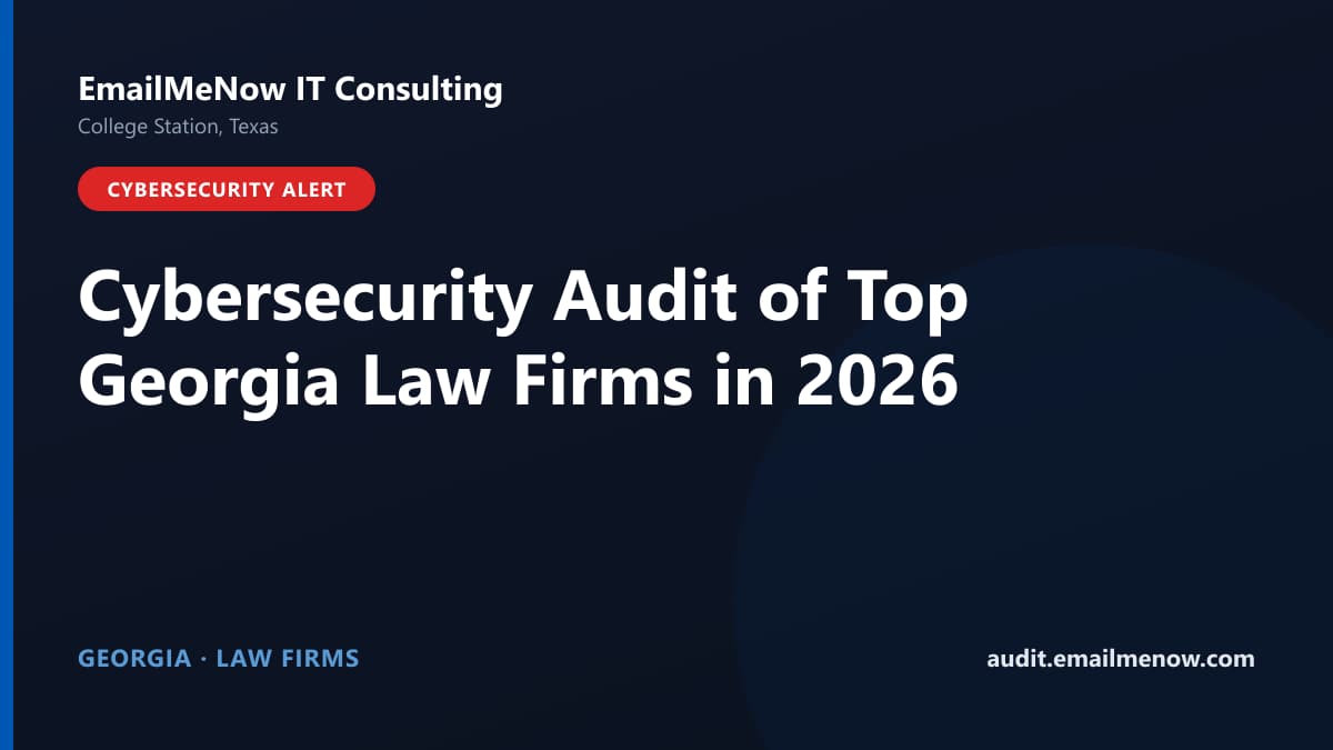 Digital audit dashboard with a Georgia state map showing cybersecurity scores of major Georgia law firms