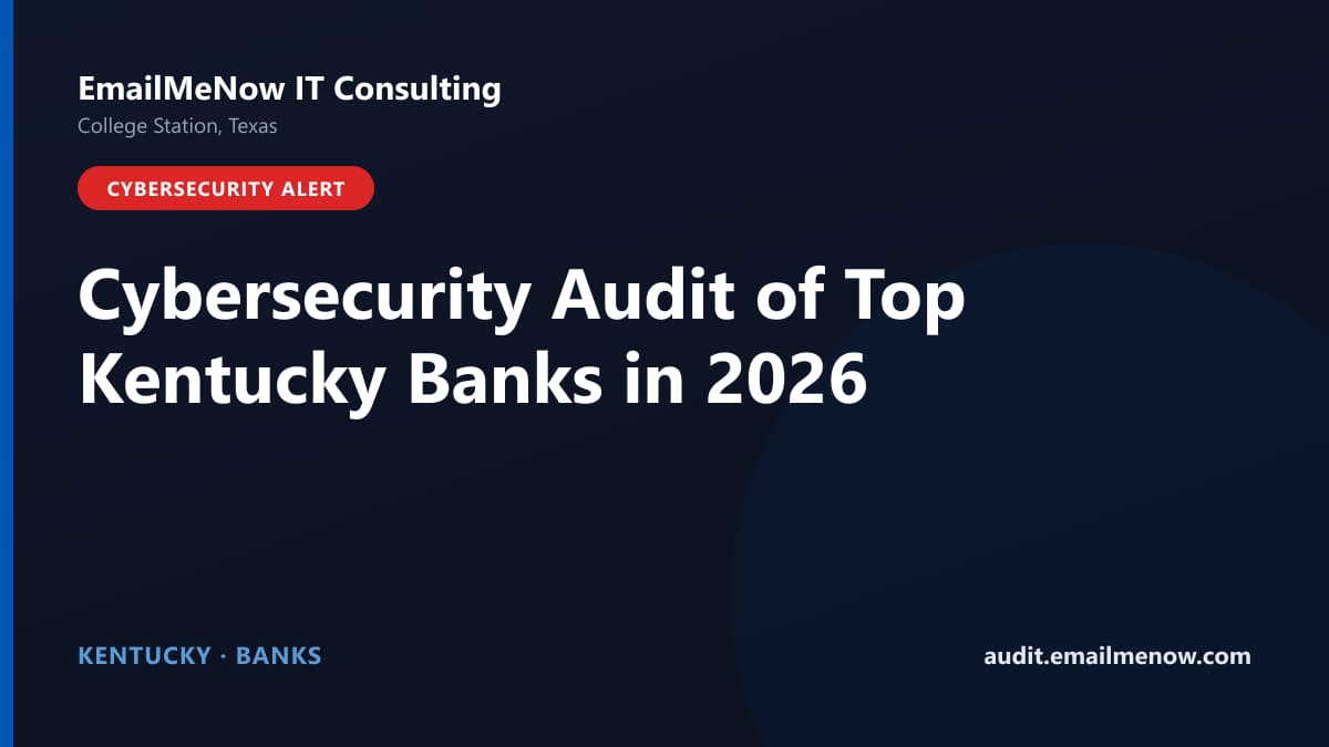 Digital audit dashboard with a Kentucky state map showing cybersecurity scores of major Kentucky banks