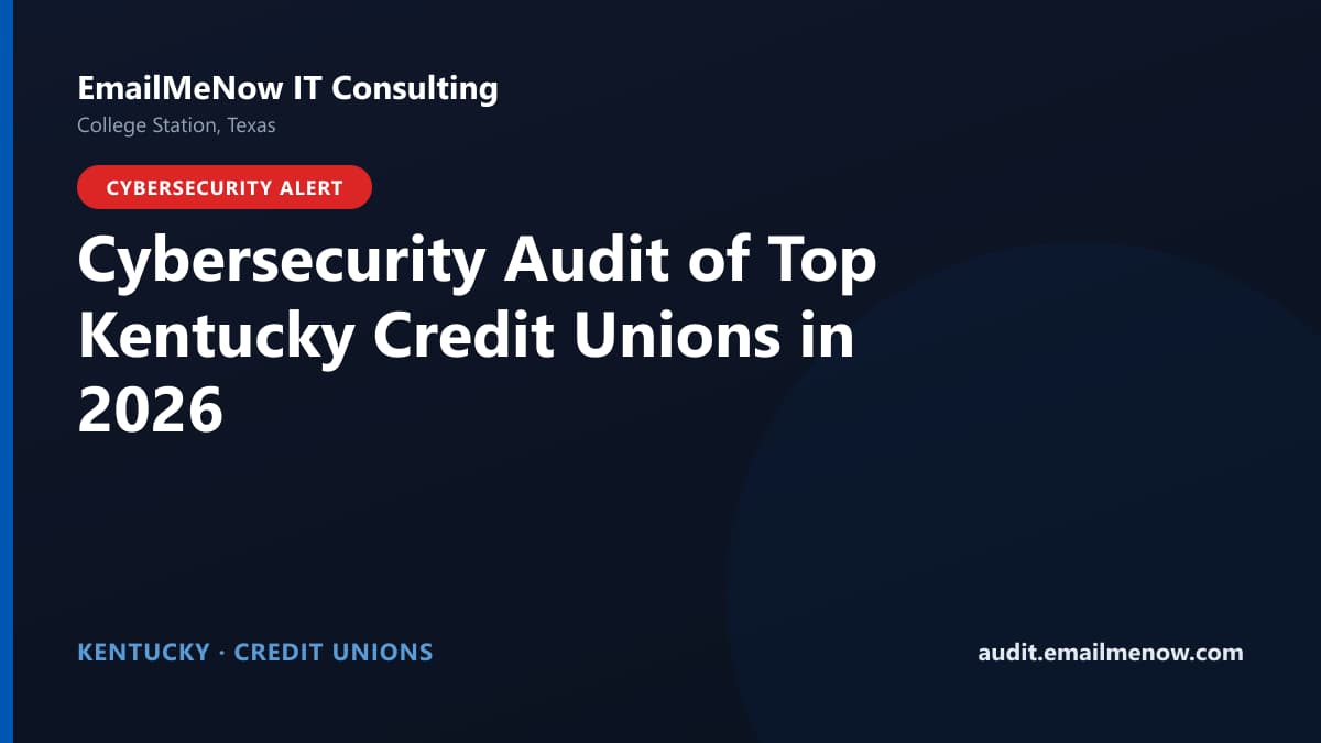 Digital audit dashboard with a Kentucky state map showing cybersecurity scores of major Kentucky credit unions