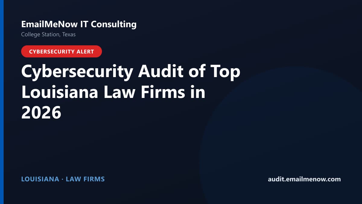 Digital audit dashboard with a Louisiana state map showing cybersecurity scores of major Louisiana law firms