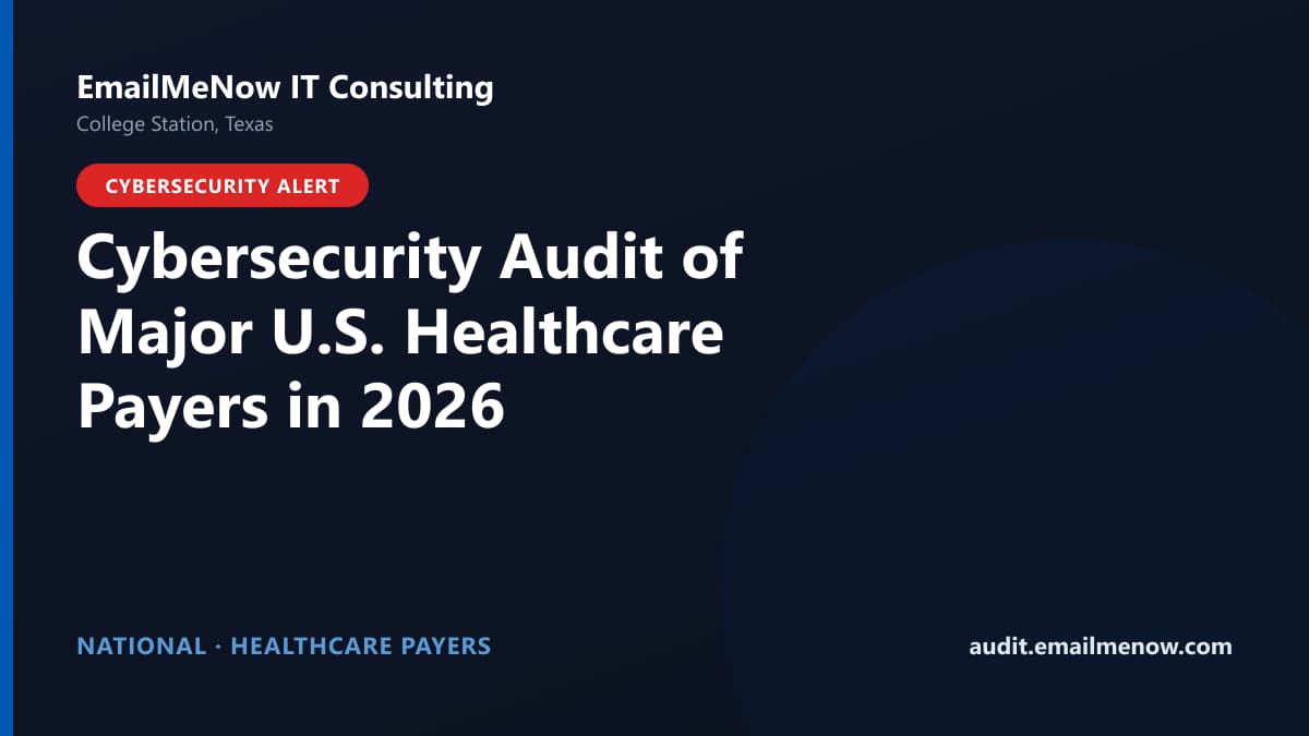Digital audit dashboard with a United States map showing cybersecurity scores of healthcare payers