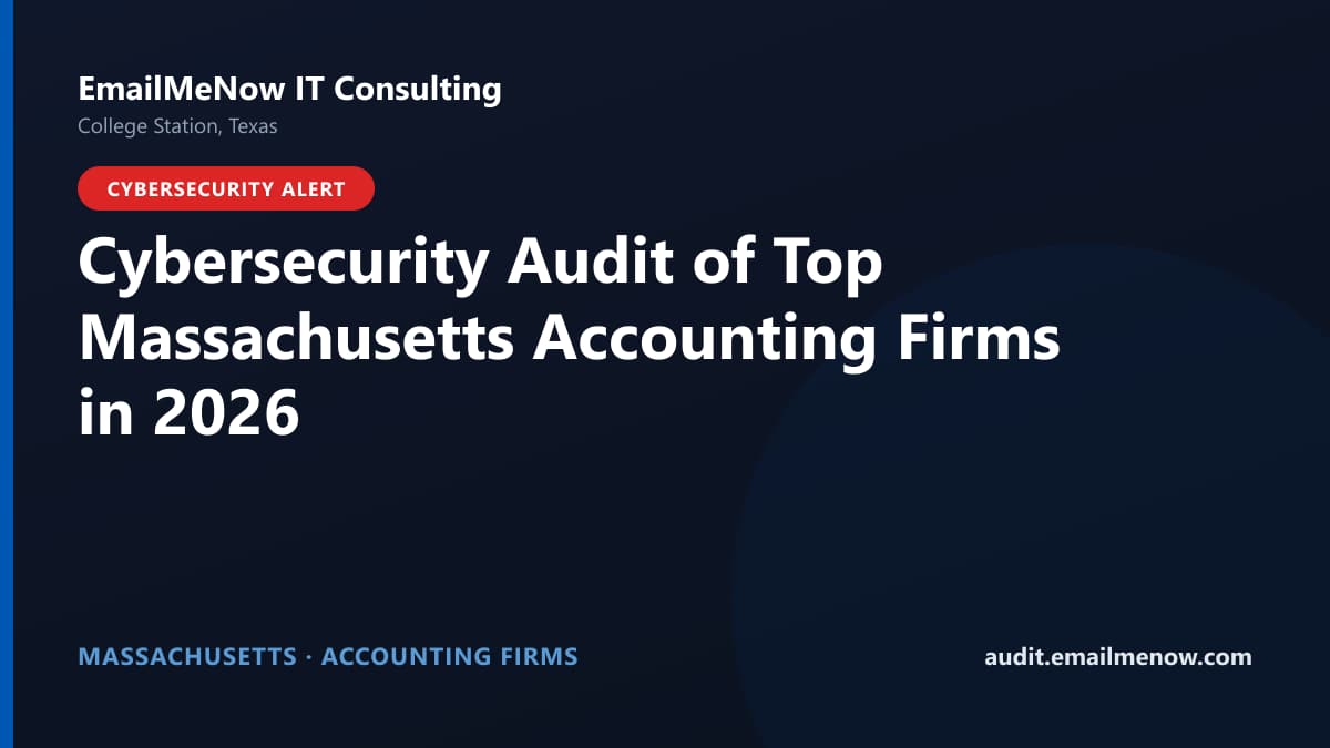Digital audit dashboard with a Massachusetts state map showing cybersecurity scores of major Massachusetts accounting firms