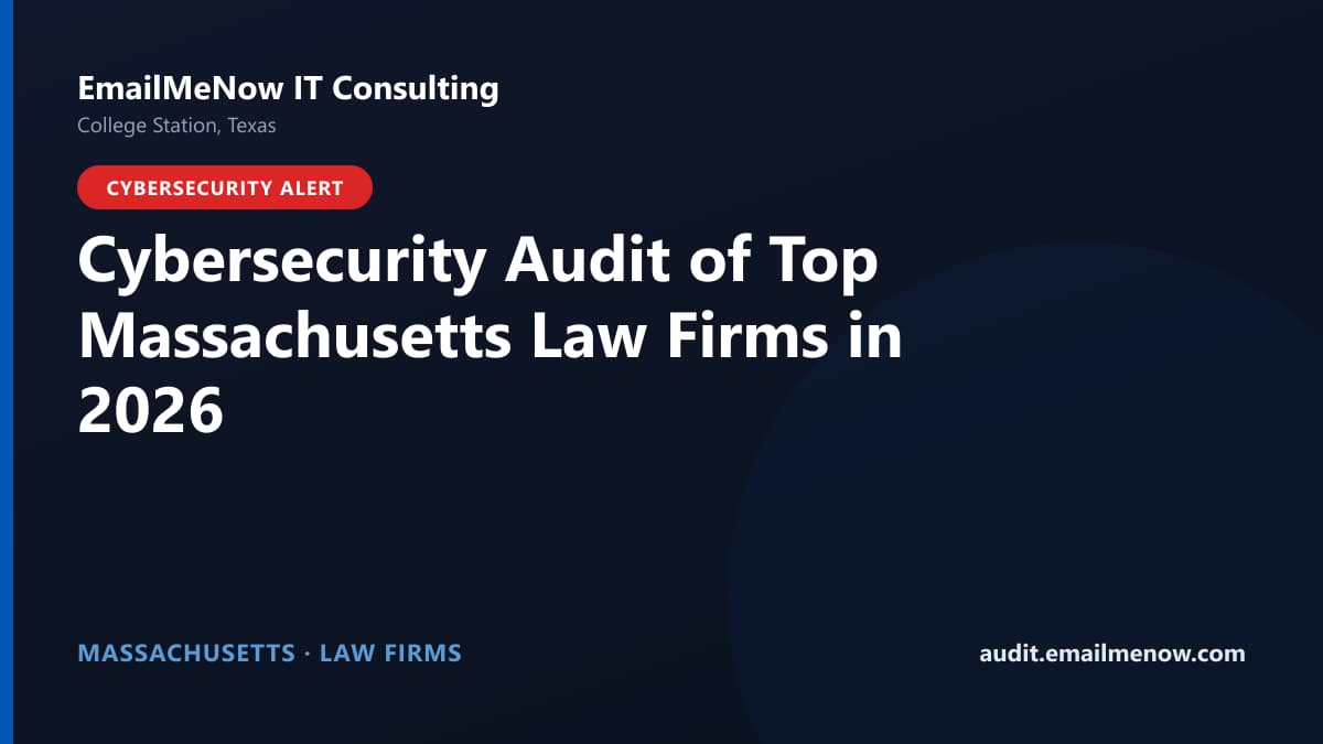 Digital audit dashboard with a Massachusetts state map showing cybersecurity scores of major Massachusetts law firms