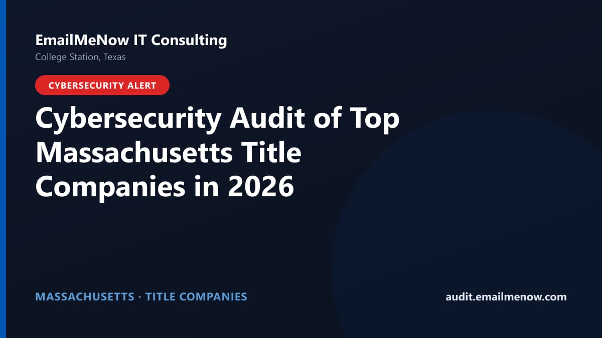 Digital audit dashboard with a Massachusetts state map showing cybersecurity scores of major Massachusetts title companies
