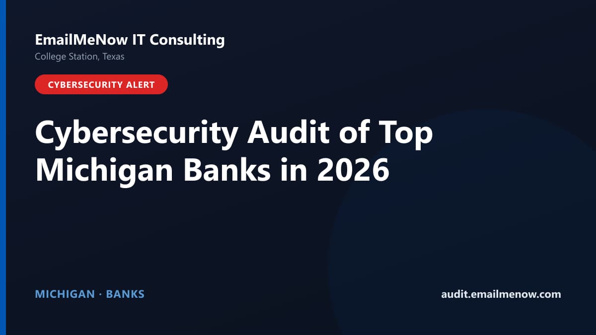 Digital audit dashboard with a Michigan state map showing cybersecurity scores of major Michigan banks