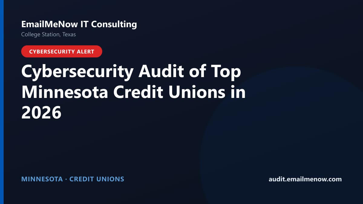 Digital audit dashboard with a Minnesota state map showing cybersecurity scores of major Minnesota credit unions
