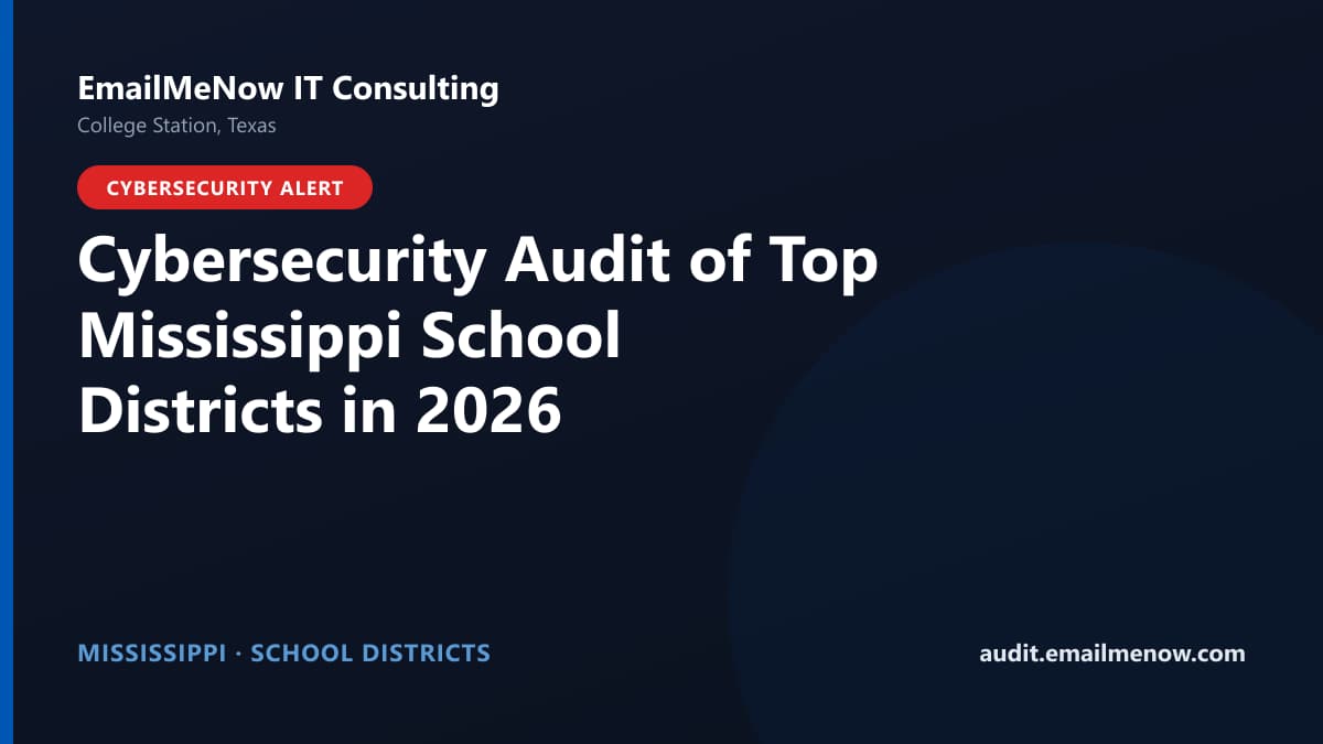 Digital audit dashboard with a Mississippi state map showing cybersecurity scores of major Mississippi school districts