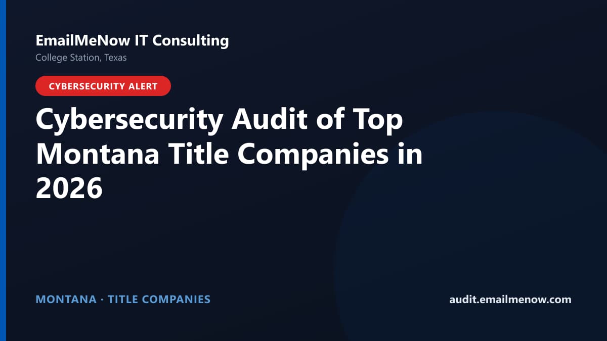 Digital audit dashboard with a Montana state map showing cybersecurity scores of major Montana title companies