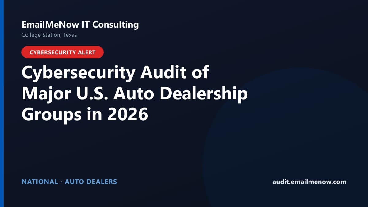 Digital audit dashboard with a United States map showing cybersecurity scores of auto dealership groups
