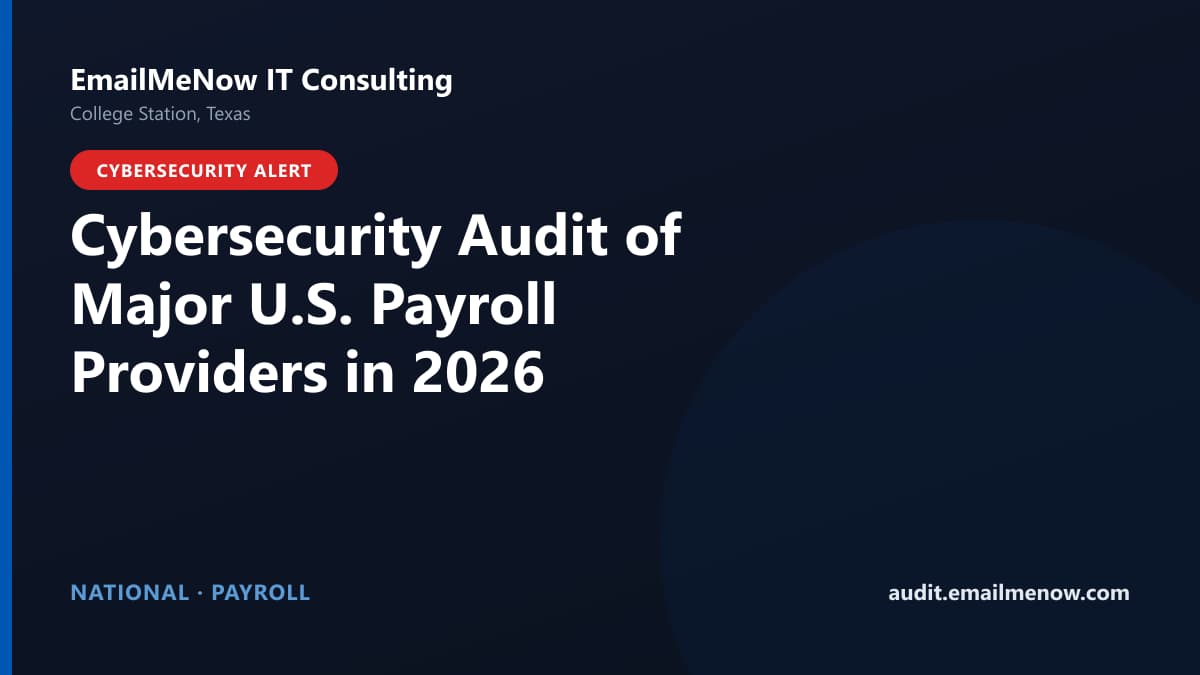 Digital audit dashboard with a United States map showing cybersecurity scores of payroll providers