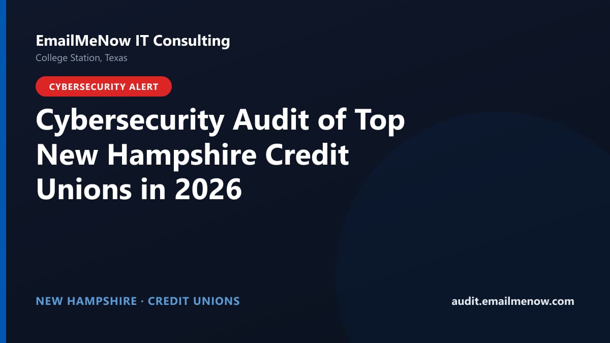 Digital audit dashboard with a New Hampshire state map showing cybersecurity scores of major New Hampshire credit unions