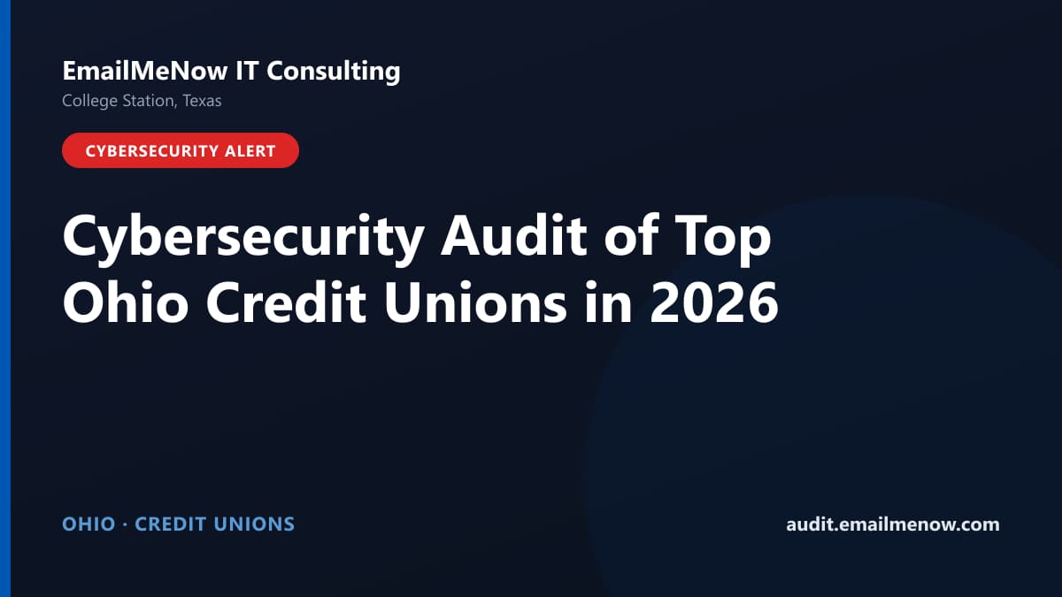 Digital audit dashboard with a Ohio state map showing cybersecurity scores of major Ohio credit unions