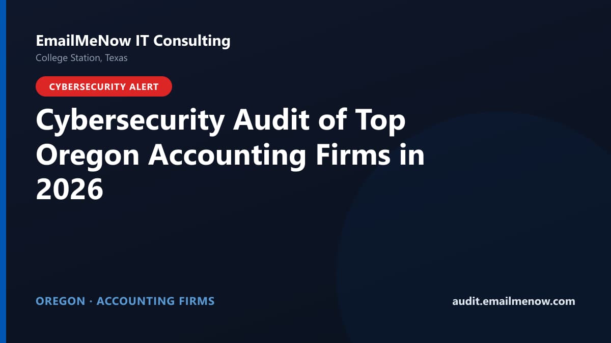 Digital audit dashboard with a Oregon state map showing cybersecurity scores of major Oregon accounting firms