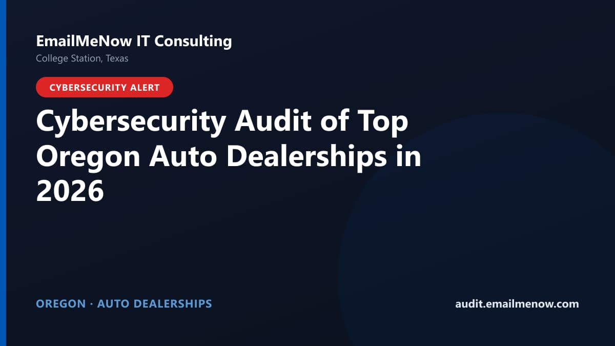 Digital audit dashboard with a Oregon state map showing cybersecurity scores of major Oregon auto dealerships