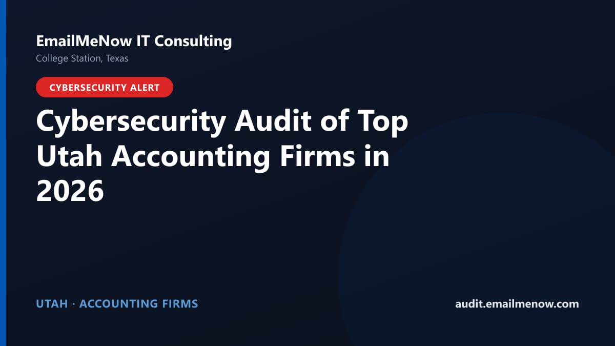 Digital audit dashboard with a Utah state map showing cybersecurity scores of major Utah accounting firms