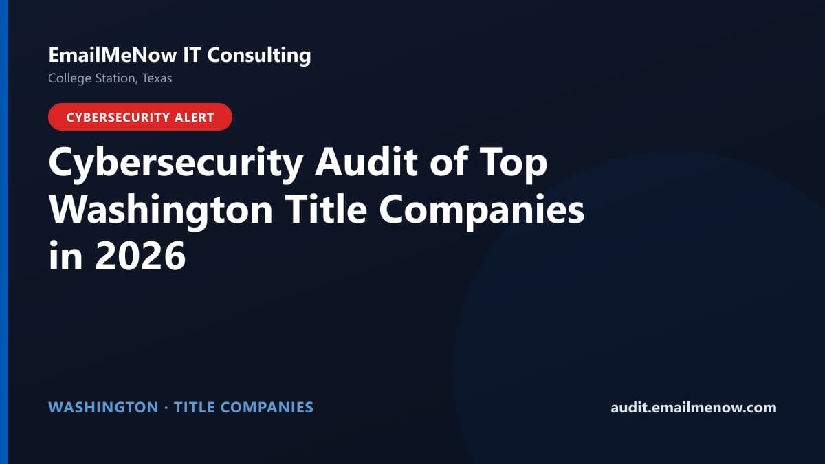 Digital audit dashboard with a Washington state map showing cybersecurity scores of major Washington title companies