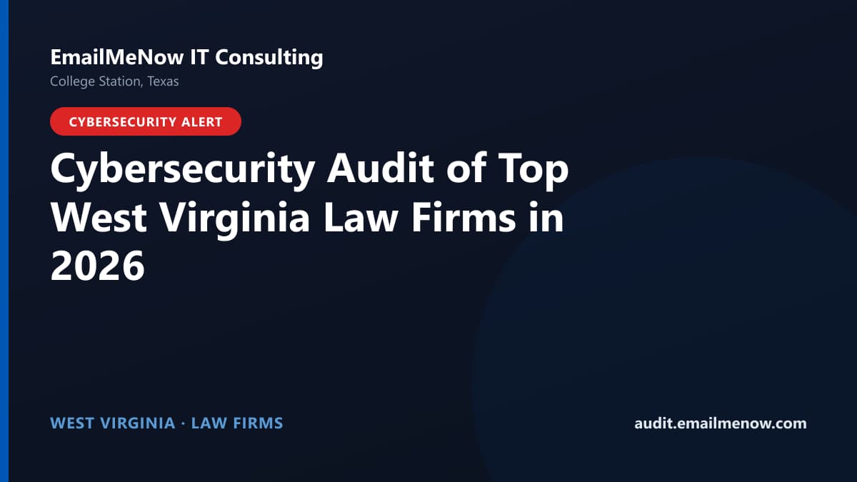 Digital audit dashboard with a West Virginia state map showing cybersecurity scores of major West Virginia law firms